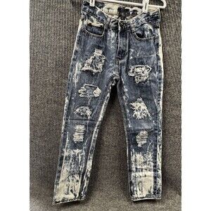 GS-115 Jeans Boys Size 12 Distressed Blue‎ Denim Pants 26x26